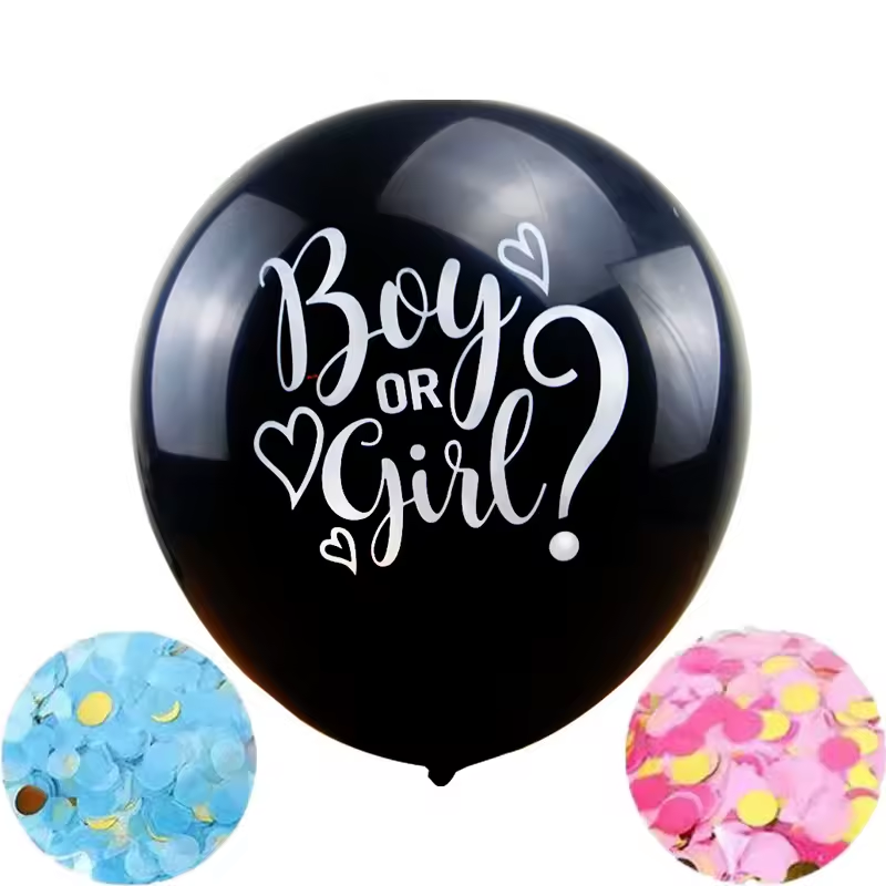 Black Gender Reveal Balloon